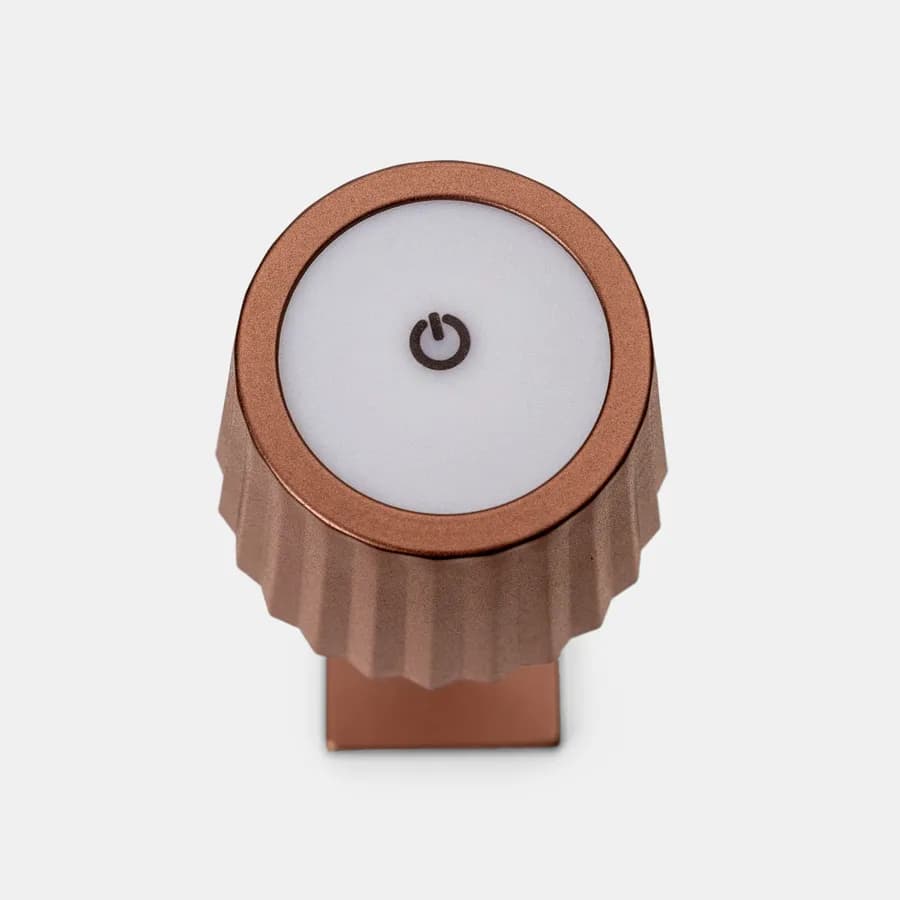 Lampada da tavolo touch a LED plissettata 14x40h cm in alluminio cioccolato - Isobel