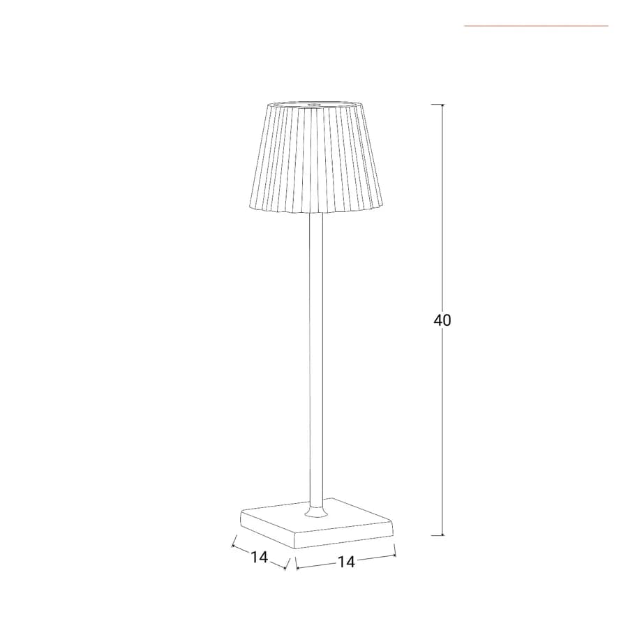 Lampada da tavolo touch a LED plissettata 14x40h cm in alluminio cioccolato - Isobel