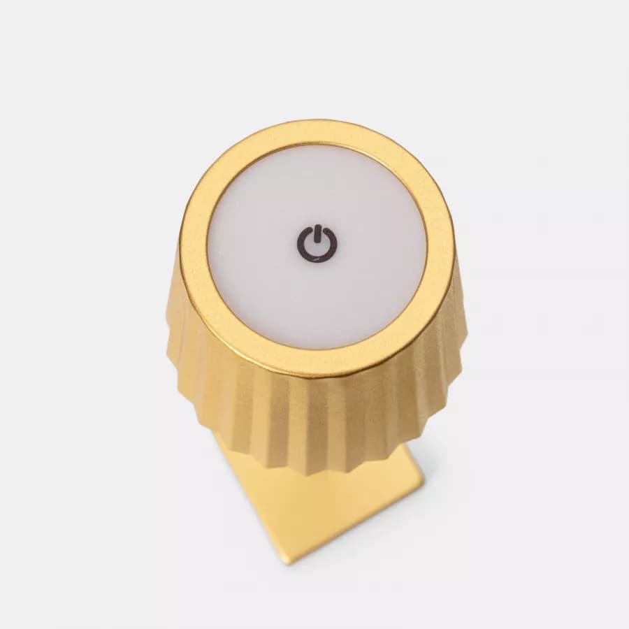 Lampada da tavolo touch a LED plissettata 14x40h cm in alluminio oro - Isobel