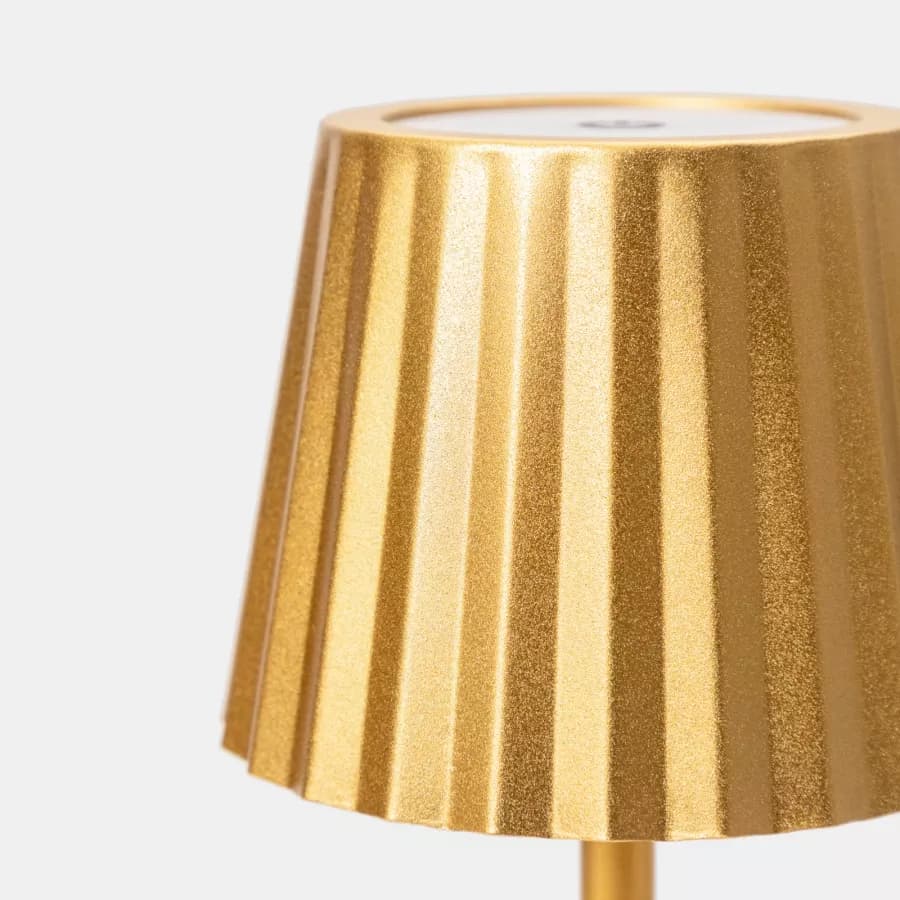 Lampada da tavolo touch a LED plissettata 14x40h cm in alluminio oro - Isobel