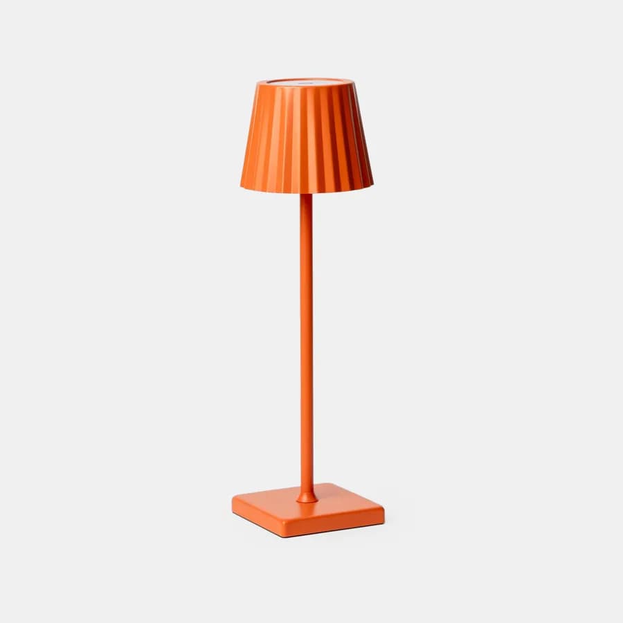 Lampada da tavolo touch a LED plissettata 14x40h cm in alluminio aragosta - Isobel