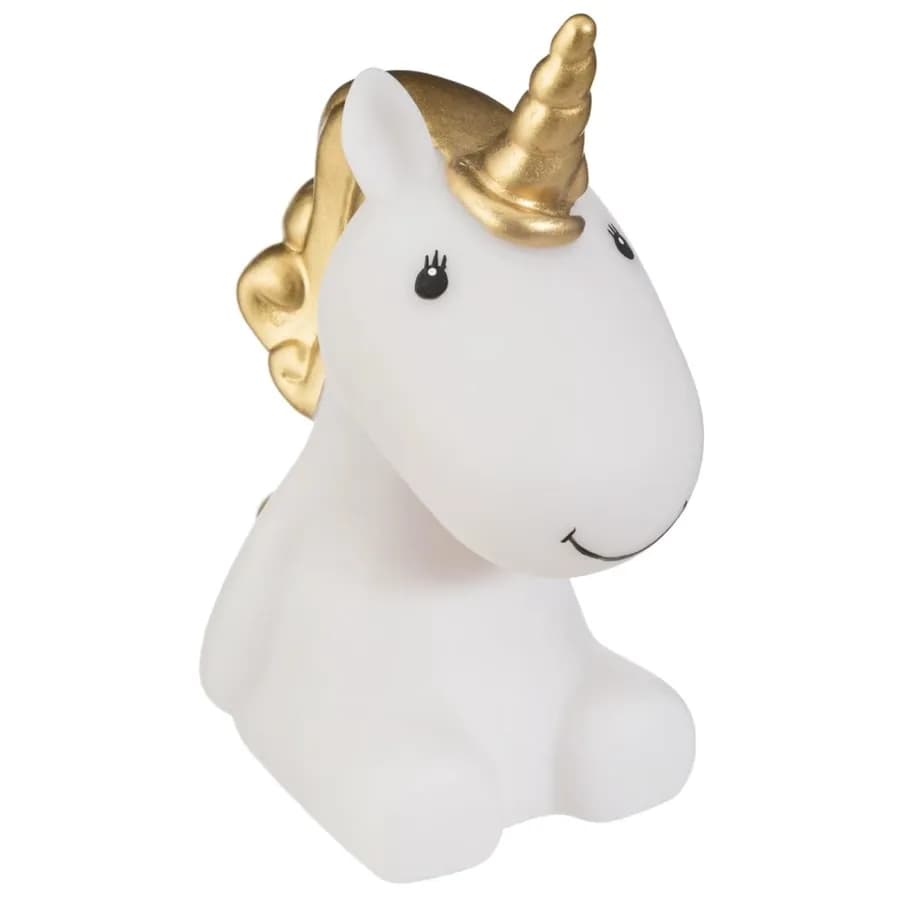 Lampada d'appoggio 36 h cm per bambini a forma di unicorno bianco
