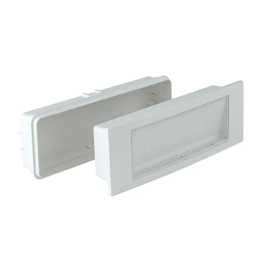 Lampada d'emergenza 29,2x10 cm in policarbonato bianco