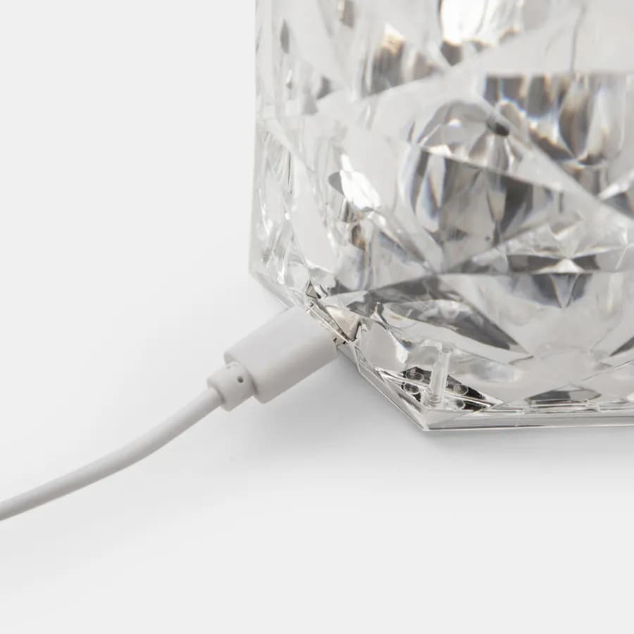 Lampada LED da tavolo 9x21,5 h cm con effetto cristallo - Larissa