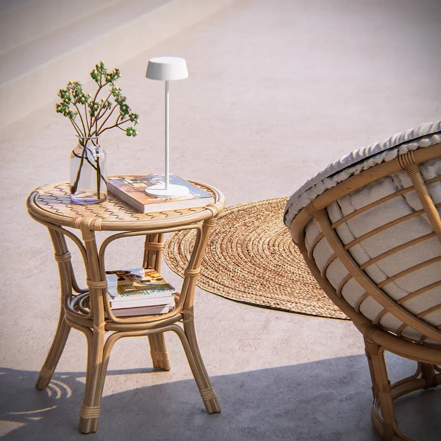 Lampada LED da tavolo portatile in alluminio bianco - Daikiri
