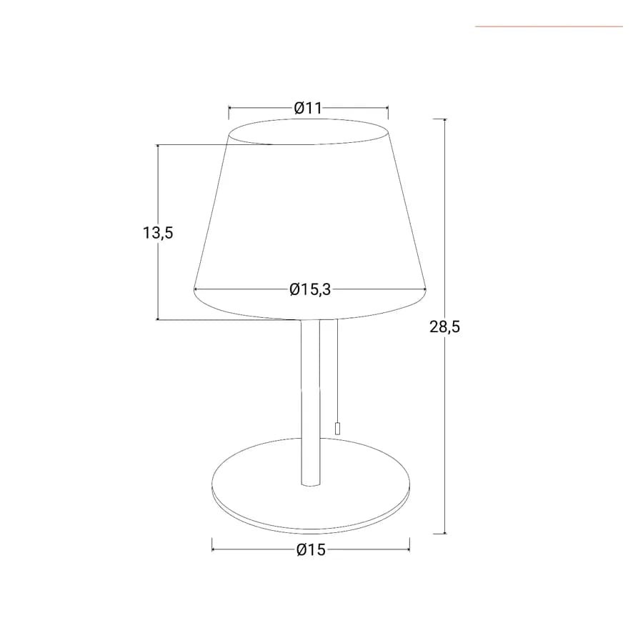 Lampada LED portatile paralume rotondo 15 cm in alluminio nero con catenella - Sazerac