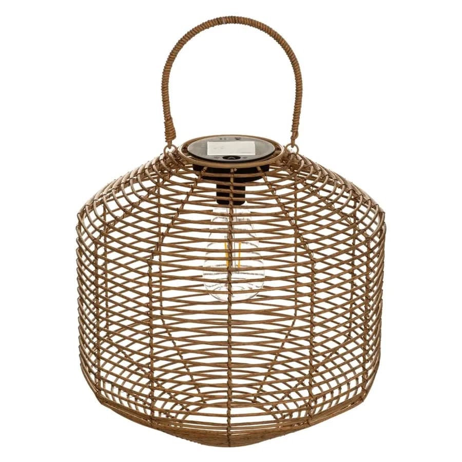 Lampada solare da esterno 30h cm in rattan naturale