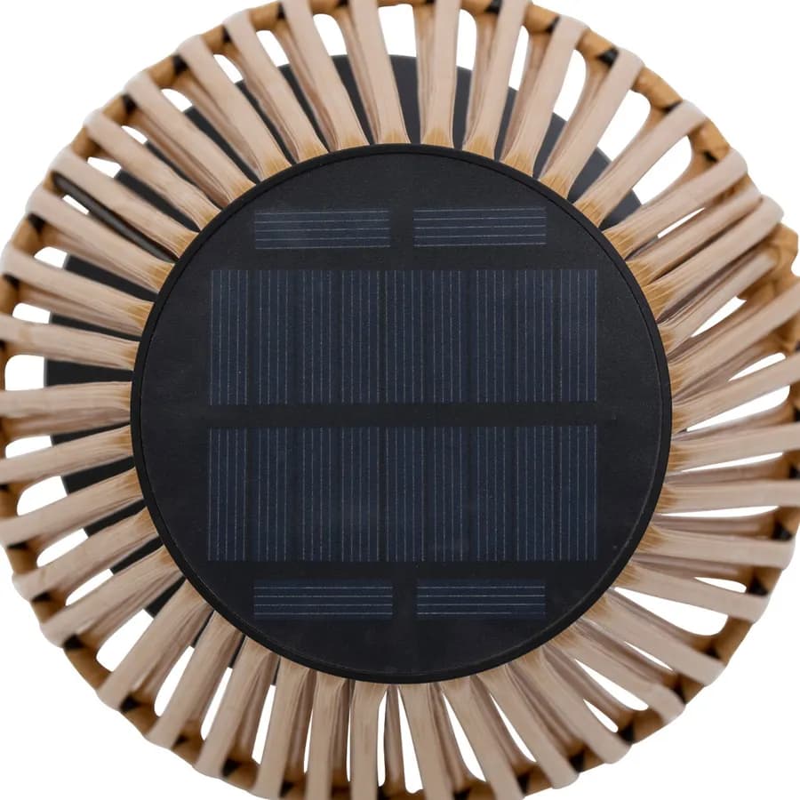 Lampada solare da tavolo 30h cm in acciaio nero e paralume in pvc - Nernia