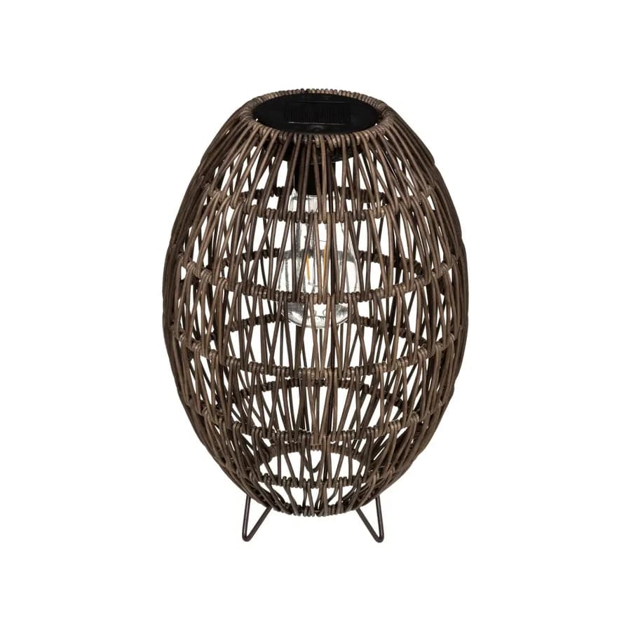 Lampada solare da tavolo rotonda 32 cm in acciaio marrone - Alessandra