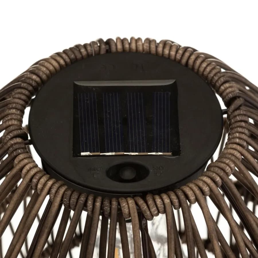 Lampada solare da tavolo rotonda 32 cm in acciaio marrone - Alessandra