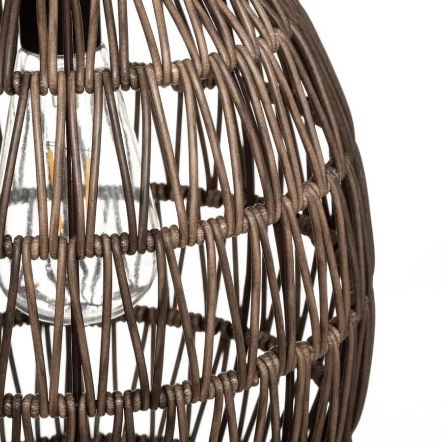 Lampada solare da tavolo rotonda 32 cm in acciaio marrone - Alessandra