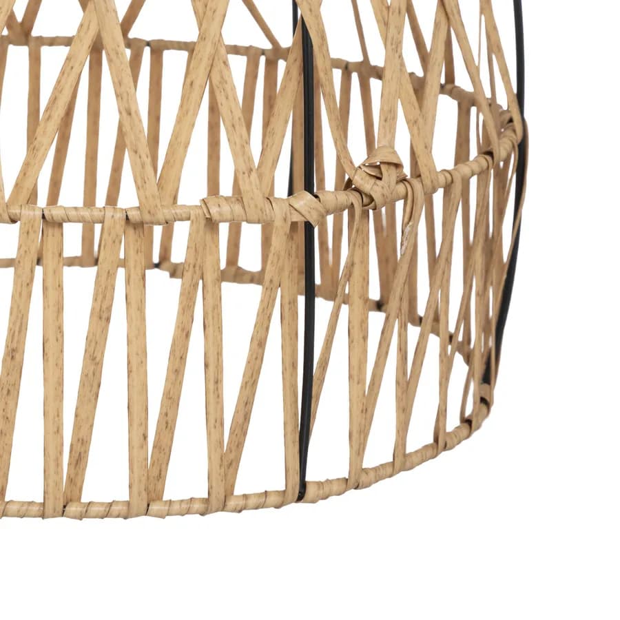 Lampada solare in polyrattan naturale e acciaio grafite con LED - Violante