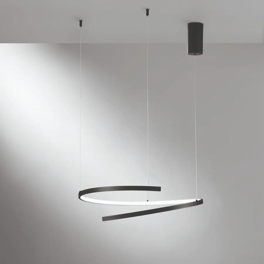 Lampada sospesa 150x60 cm in metallo nero