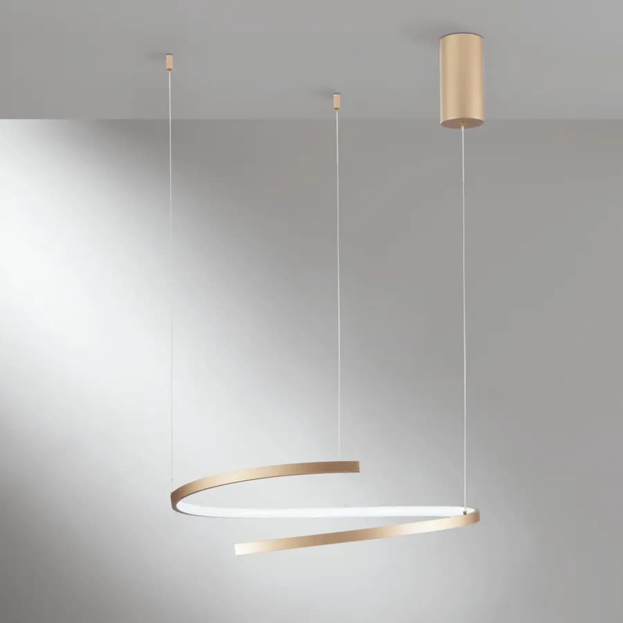 Lampada sospesa 150x60 cm in metallo oro