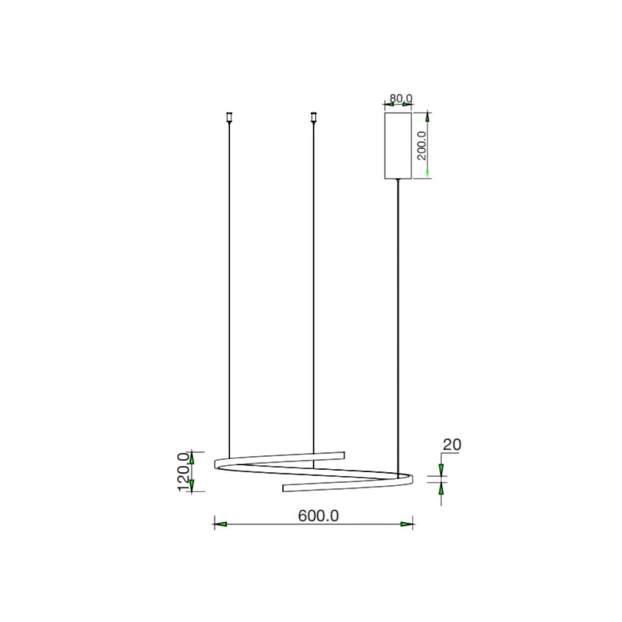 Lampada sospesa 150x60 cm in metallo oro