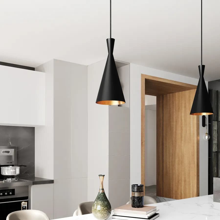 Lampada sospesa 19x40 cm in alluminio nero - Rosen