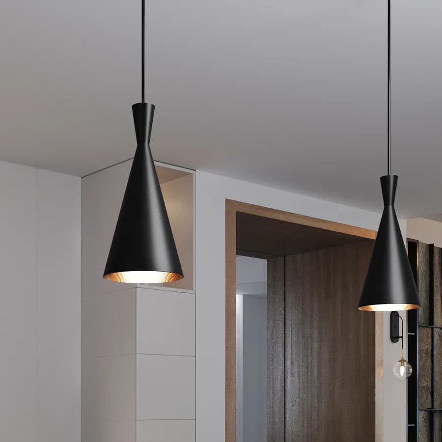 Lampada sospesa 19x40 cm in alluminio nero - Rosen