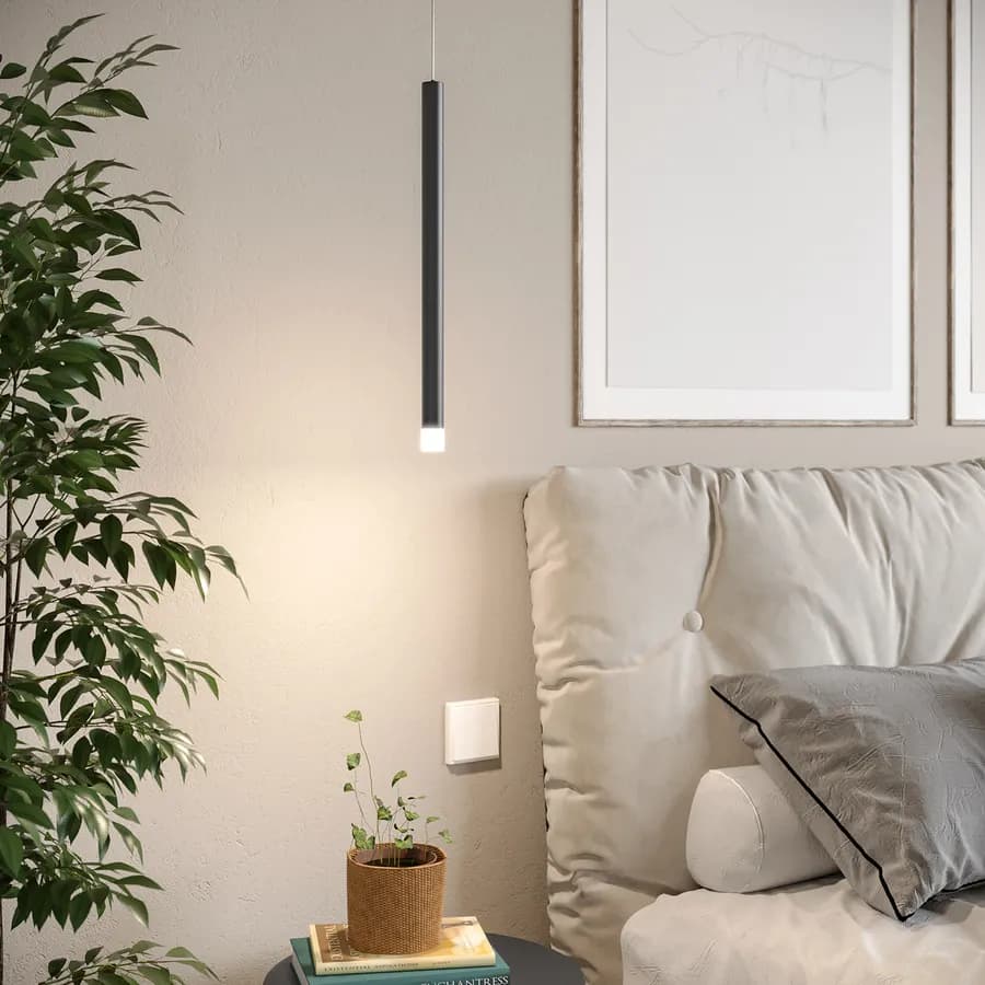 Lampada sospesa 200h cm in metallo nero opaco - Aretha
