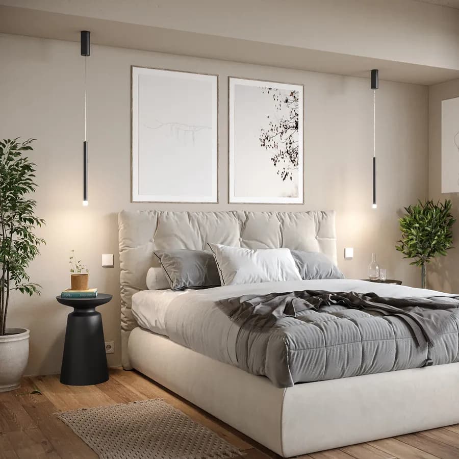 Lampada sospesa 200h cm in metallo nero opaco - Aretha