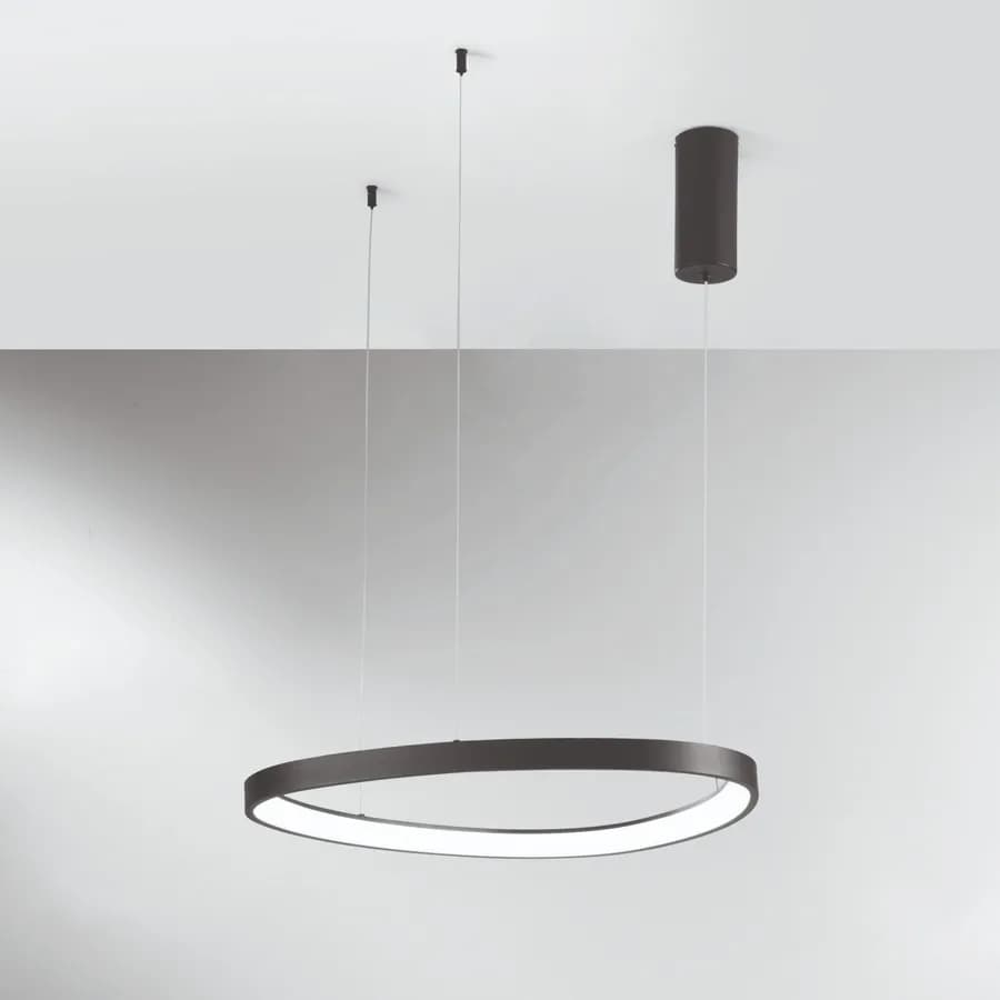 Lampada sospesa 65x150 cm in alluminio nero