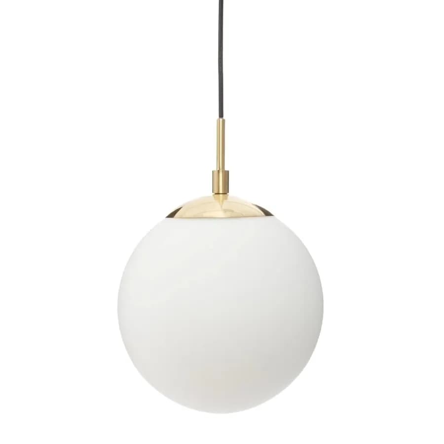 Lampada sospesa a sfera 20 cm in vetro bianco e oro - Failith