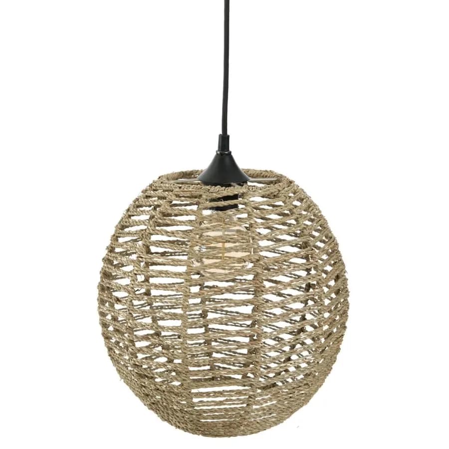 Lampada sospesa a sfera 35 cm in rattan naturale