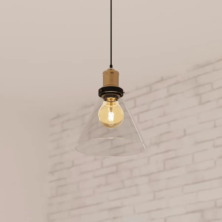 Lampada sospesa rotonda 18 cm in vetro trasparente