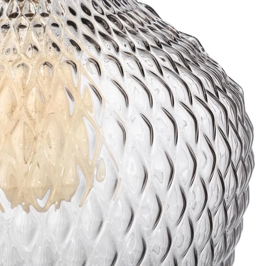Lampada sospesa rotonda 21 cm in vetro fumè