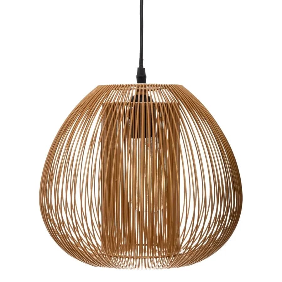 Lampada sospesa rotonda 28 cm in metallo ramato