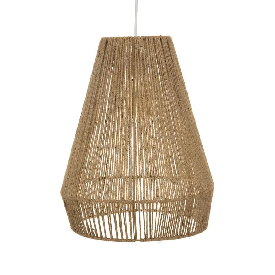Lampada sospesa rotonda 34 cm in corda intrecciata