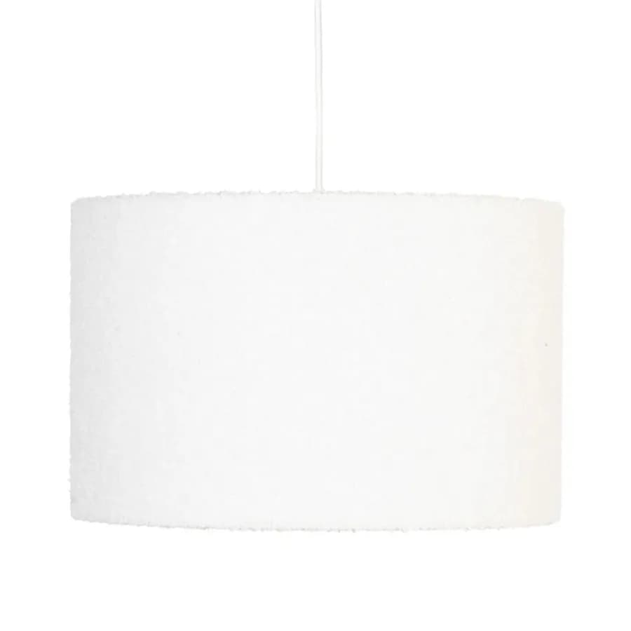 Lampada sospesa rotonda 37 cm in tessuto bianco