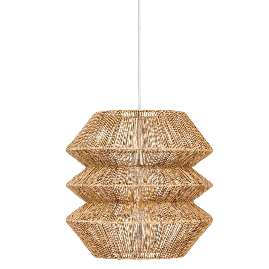 Lampada sospesa rotonda 38 cm in juta naturale e acciaio