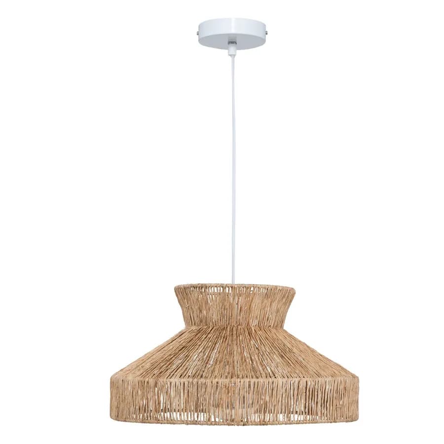 Lampada sospesa rotonda 38 cm in juta naturale e metallo