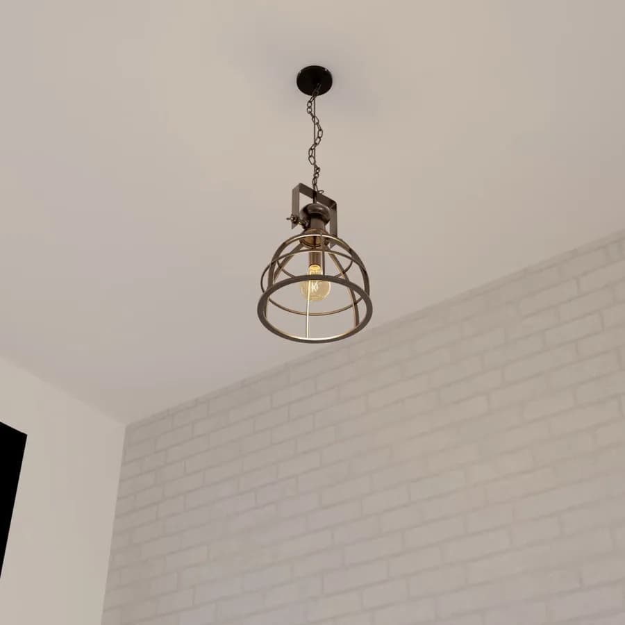 Lampada sospesa rotonda 41 cm in metallo tortora articato