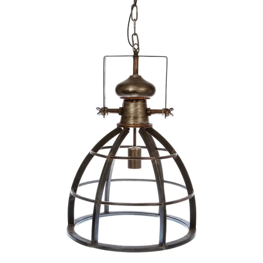 Lampada sospesa rotonda 41 cm in metallo tortora articato