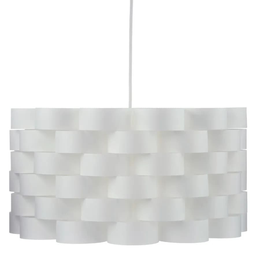Lampada sospesa rotonda 42 cm in polipropilene bianco - Moyra