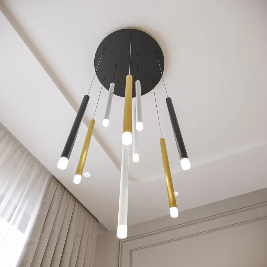 Lampada sospesa rotonda 50x200h cm multipla in metallo multicolore - Aretha