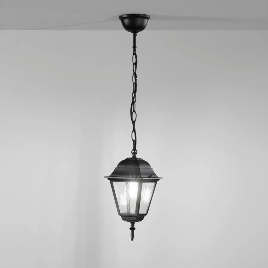 Lanterna a sospensione da esterno 15x97h cm in alluminio nero