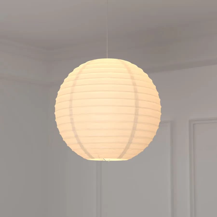 Lanterna sospesa giapponese rotonda 45 cm bianco