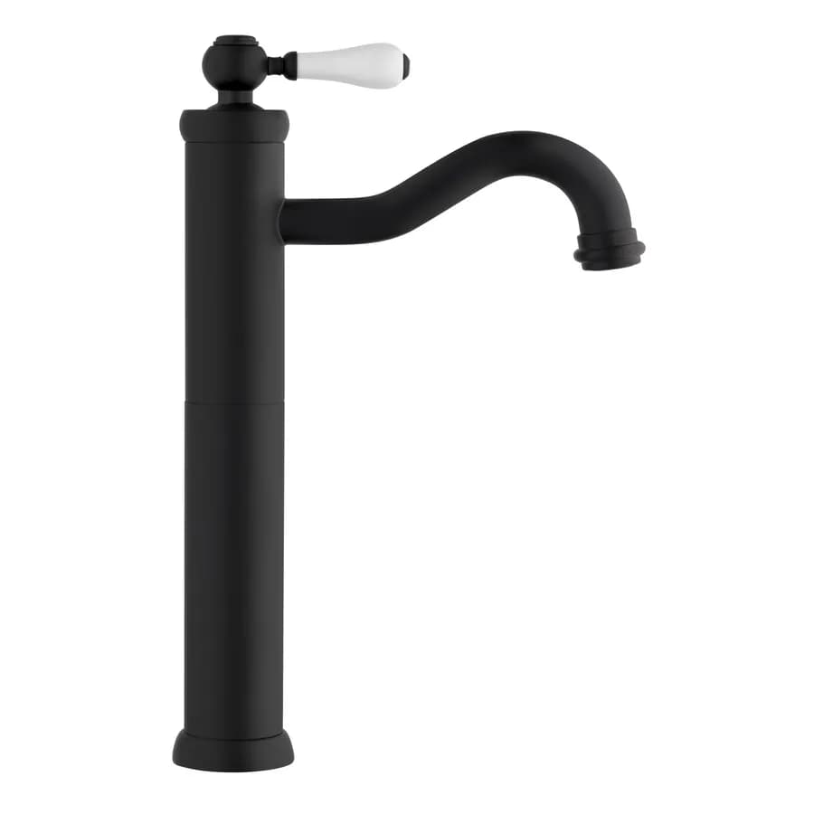 Lavabo alto miscelatore BRERA di Jacuzzi - Rubinetteria nero opaco e bianco per piletta click clack