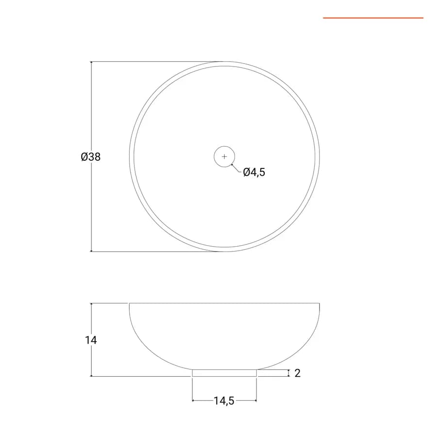 Lavabo appoggio con scanalature 38cm ceramica ultraslim bianco opaco