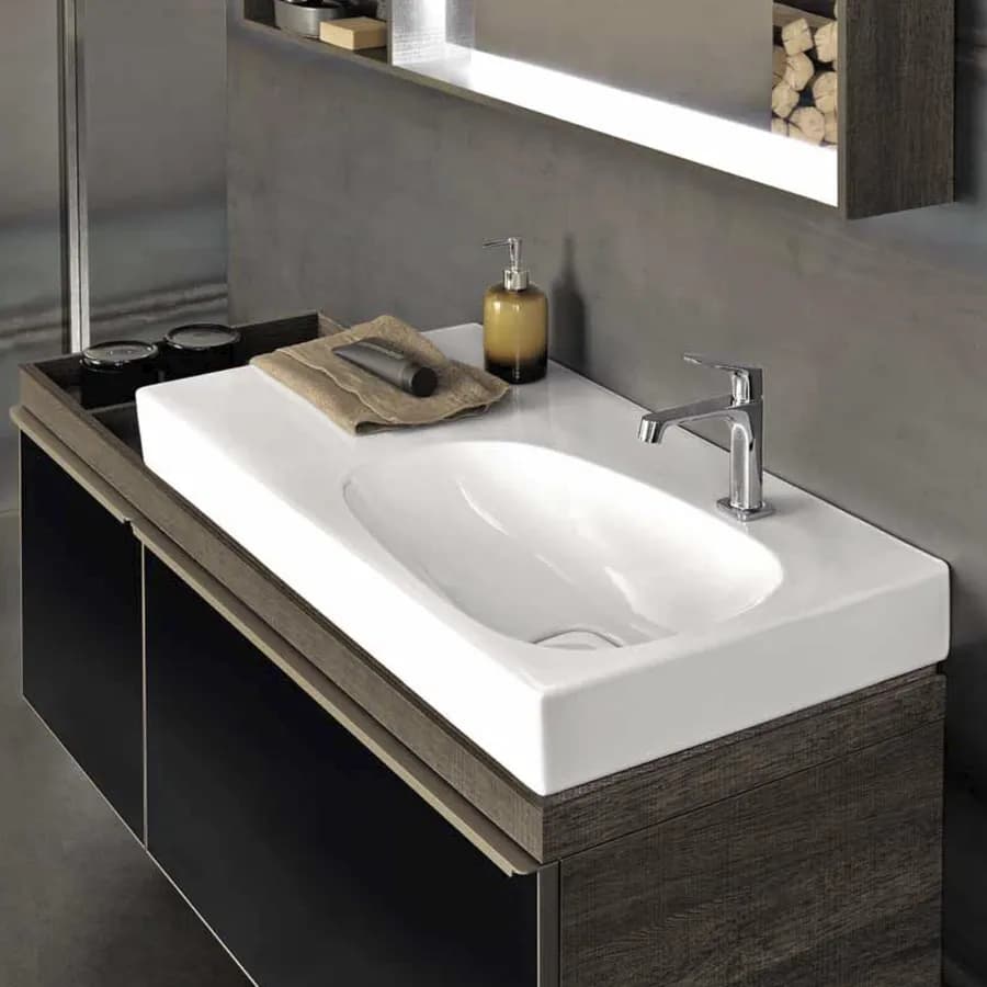 Lavabo asimmetrico sospeso o da appoggio 75 cm vasca dx Serie Citterio - Geberit