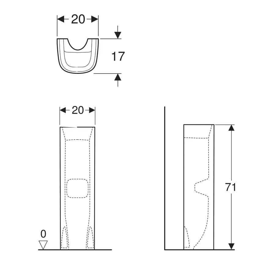 Lavabo con colonna 55 cm ceramica Serie Fantasia - Geberit