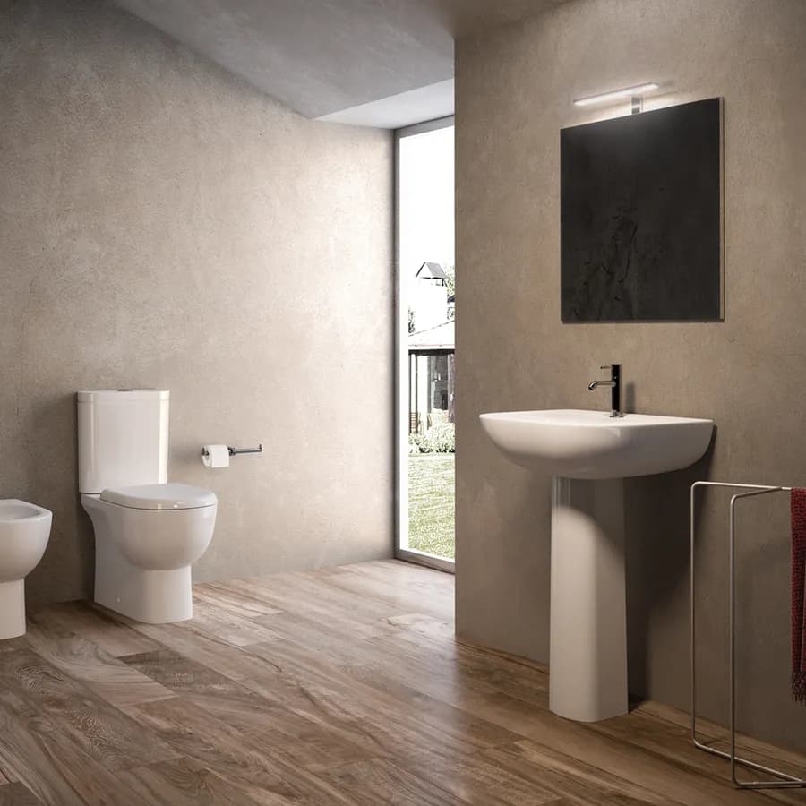 Lavabo in ceramica con colonna 55 cm bianco - Ligor