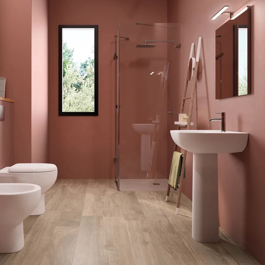 Lavabo in ceramica con colonna 55 cm bianco - Ligor