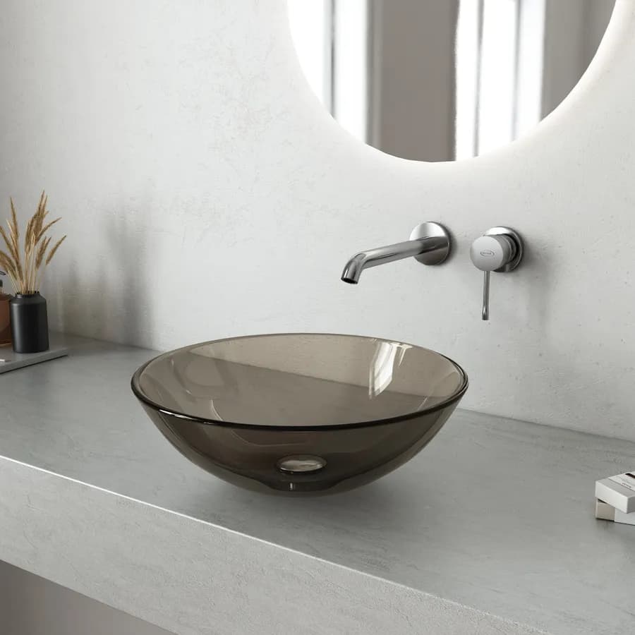 Lavabo da appoggio Ø 39 cm in vetro marrone - Esme