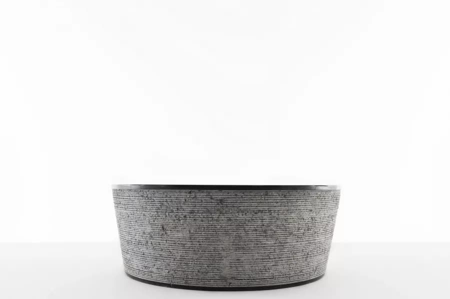 Lavabo da appoggio 40 cm in marmo nero e grigio - Artizan