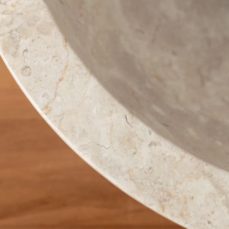 Lavabo da appoggio 40 cm marmo lucido crema - Artizan