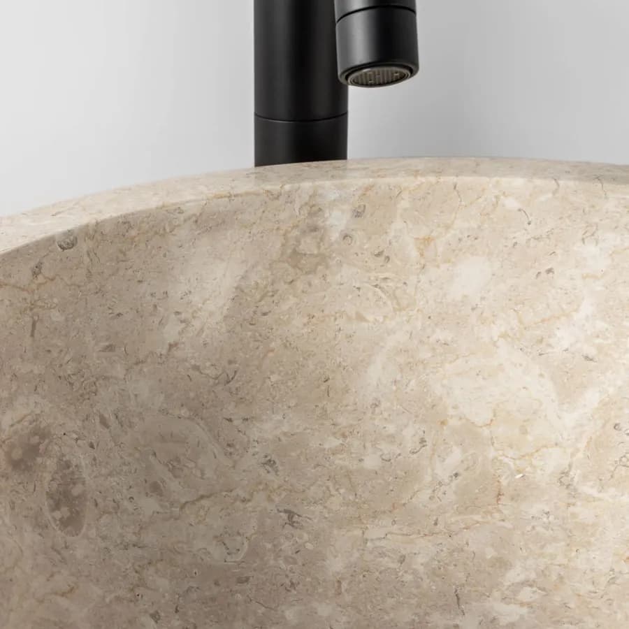Lavabo da appoggio 40 cm marmo lucido crema - Artizan