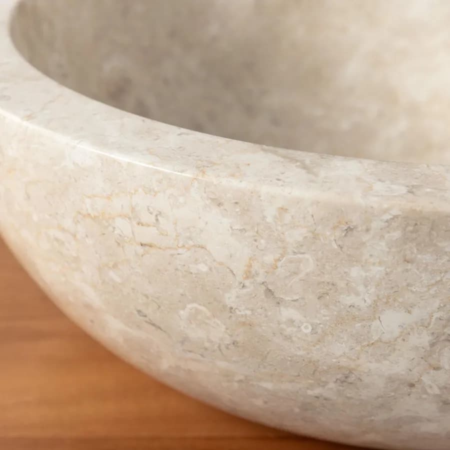 Lavabo da appoggio 40 cm marmo lucido crema - Artizan